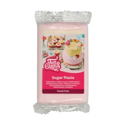 Image de FunCakes Pâte à Sucre Pastel Pink: Facile utiliser, lisse, flexible, douce et pliable, parfaite pour la décoration de gâteaux, Halal, casher sans gluten. 250 g, 20 cm