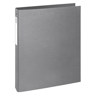 Image de Exacompta Réf. 51654E Carton de 10 classeurs rembordés rigides Teksto 4 anneaux ronds diamètre 30 mm dos 40 dimensions extérieures 32 x 26 cm format à classer A4 couleur gris