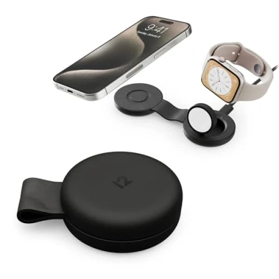 Image de Twelve South Butterfly SE Chargeur de Voyage 2 en 1 Qi2 pour iPhone, Airpods et Apple Watch Noir