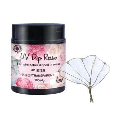 Image de amangul Moules en silicone, colle UV DIP résine pour pétales de fleurs fil fer, liquide transparent, durcissement ultraviolets, cristal la fabrication bijoux débutants