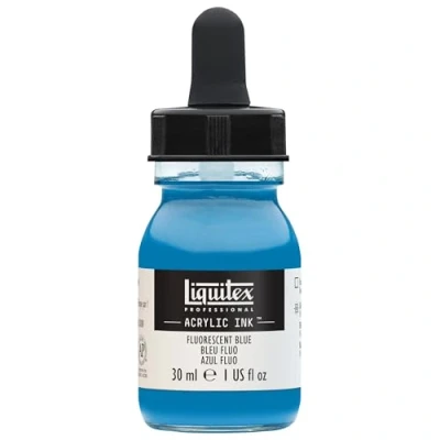 Image de Liquitex Professional Encre Acrylique Flacon Avec Pipette 30 ml Bleu fluorescent