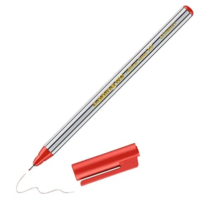 Image de edding 89 Feutre fin Rouge 1 stylo Pointe ronde extra fine,3 mm pour une écriture fine et précise, souligner, dessiner le bureau, l&#039;école la maison