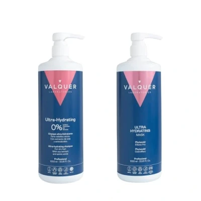 Image de Valquer Profesional Pack Shampoing + Masque Effet Glace Ultra hydratant. sans sel, silicones, parabènes et sulfates. Cheveux secs L, Simple, 2 Unité ( l&#039;emballage peut varier)