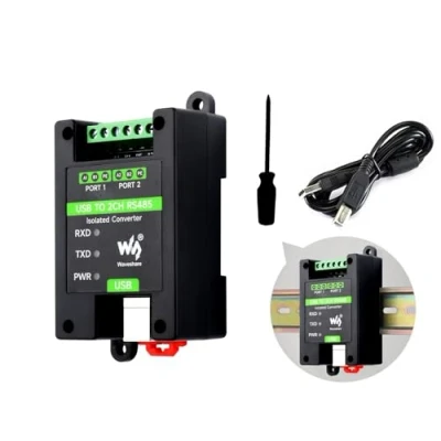 Image de USB to RS485 Adapter, Industrial Grade 2CH Isolated Converter Onboard Original FT2232HL Chip, Supports Win11/10/8.1/8/7, MacOS, Linux, Android, Multiple Protection, Safe and Stable
