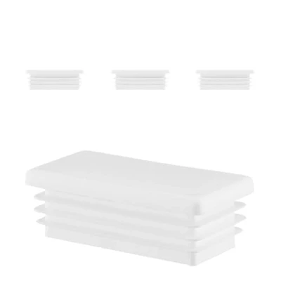 Image de EMFA Bouchon pour Tube rectangulaire Capuchon 40x80 mm Blanc 4 pcs. Plastique Embout Bouchons d&#039;obturation 4x8 cm
