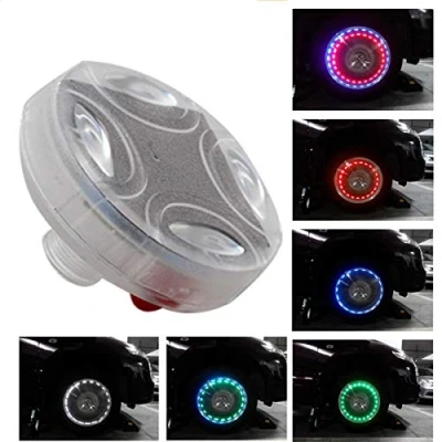 Image de MASO Capuchon de valve pneu étanche avec lampe LED solaire colorée à 4 modes pour voiture et moto