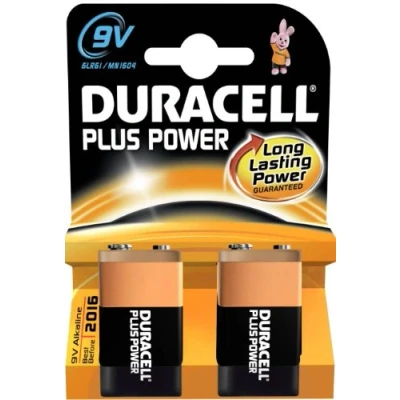 Image de Duracell Plus Power Pack de 2 Piles Alcalines Type 9V