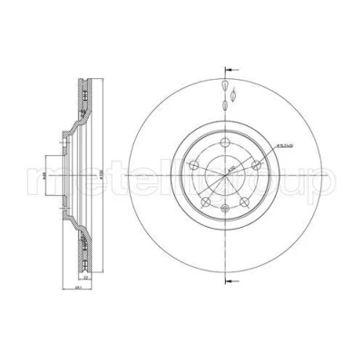 Image de METELLI 23 0866C Disque de frein 330,0 22,0 5 68,0 ventilé peint AUDI: A6 C6 Avant, Berline