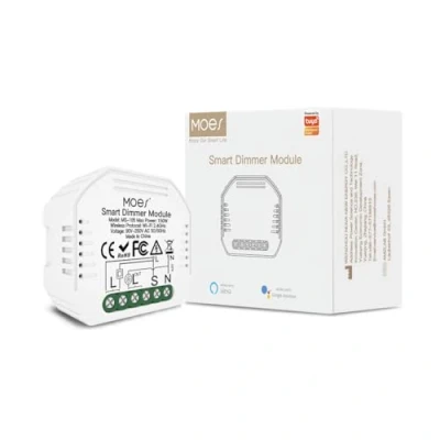 Image de MOES Variateur de Lumiere Sans fil WiFi Intelligent DIY Alexa 2, MiNi Taille,Commutateur Relais Connecté Smart Life Tuya Contrôle à Distance, Compatible avec Google Home Alexa, 1 Gang