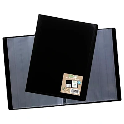 Image de eco Eco115 Porte documents avec couverture souple Noir Format A4 100% recyclé 80 pochettes