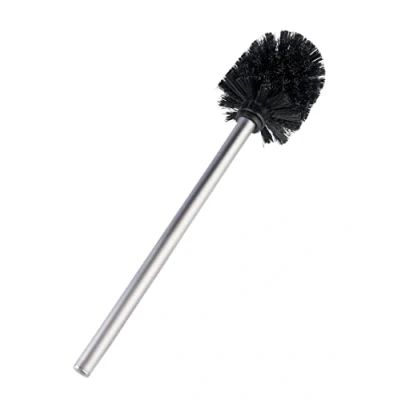 Image de WENKO Brosse de Rechange avec Manche en Acier INOX Mat Noir pour Les Ensembles WC