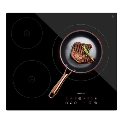 Image de Cecotec Plaque Vitrocéramique 3 Feux Bolero Squad V 3001. Puissance Maximale de 5700W avec 9 Niveaux Puissance, Commande Tactile, Programmable, Détecteur Poêles, Diamètre 16 20 30 cm