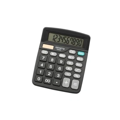 Image de Genie Calculatrice de bureau 220 MD, 10 chiffres, double alimentation (solaire et batterie), 1 pièce, design compact, noir
