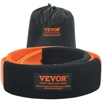Image de VEVOR Sangle de remorquage récupération, 76,2 mm x 2,4 m, Corde à Triple Boucle renforcée, 16329 kg, d&#039;extension Ligne treuil, Tout Terrain, résistance aux intempéries extrêmes