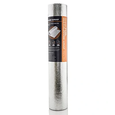 Image de SuperFOIL Feuilles d&#039;Isolation à Usage Générale (1m x 7m) Réflecteur de Chaleur Double Couche 4 mm pour les Murs, Planchers, Toits, Caravanes, 1x Rouleau Papier Bulles d&#039;Aluminium