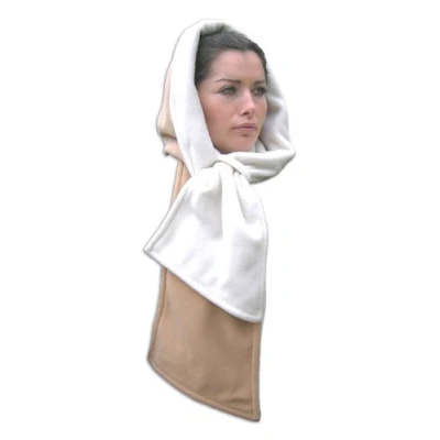 Image de Inther Max Echarpe Capuche Reversible Polaire (Beige et Blanc)