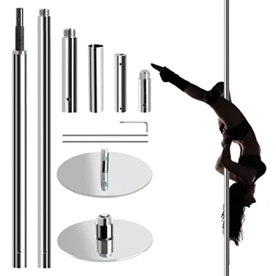 Image de Leogreen Barre Pôle de Danse Hauteur Réglable 222,5 280 cm Statique et Rotative Charge maximale 200 Kg pour Exercise Fitness