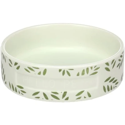 Image de Flamingo Gamelle Leafs Rond Vert pour Cochon d&#039;Inde 12x3,5cm, 200ml Nourriture et Eau, Antidérapante Facile à Nettoyer