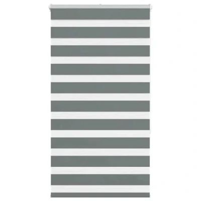 Image de vidaXL store zèbre gris foncé largeur du tissu 65,9 cm polyester, à enrouleur zébré, zébré pour fenêtre, 4014125