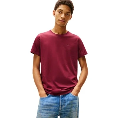 Image de Tommy Jeans SLIM TEE Tshirt basique, Homme, Taille: 48, Red wine