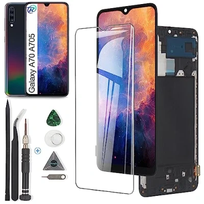 Image de RongZy Écran Tactile LCD Compatible avec Samsung Galaxy A70 A705 A705F SM A705MN Incell De Remplacement Touche Ecran D&#039;Outils Complet Réparation(Noir Cadre)