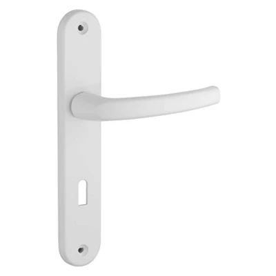 Image de THIRARD Ensemble de poignées pour porte chambre Sultane trou clé, carré 7mm, entr&#039;axes 195mm, blanc