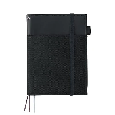 Image de KOKUYO Systemic NO V685B D Carnet de notes en cuir synthétique avec bordure double anneau Noir Format A5 6 mm 28 lignes