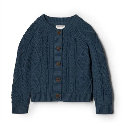 Image de Amazon Essentials x Sofia Grainge Pull Cardigan Style pêcheur Mixte Bébé, Bleu Marine Foncé, 3 6 Mois