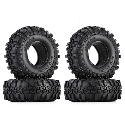 Image de INJORA 4PCS 1,9 Pneus en Caoutchouc de Pneu Roue pour 1:10 RC Rock Crawler Axial SCX10 90046 III AXI03007 Tamiya CC01 D90 D110