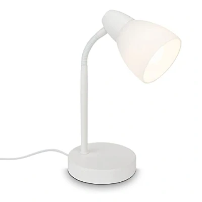 Image de BRILONER Leuchten lampe de table, table avec interrupteur à câble, 1x E14, max. 25 watts, blanc, 185x300mm (PxH)
