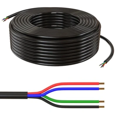 Image de Lumonic 4x 0,34mm² câble de commande LED noir 20m I gainé 4 fils flexible blindé, rallonge LiYY, électrique