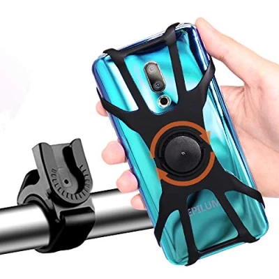 Image de Support Téléphone Vélo &amp; Moto Universel Rotatif à 360 Détachable Porte Compatible avec Smartphone de 4,0 6,5 Pouces pour iPhone 11 X/8 Plus/8/7 Plus, Samsung