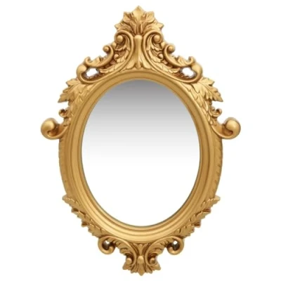 Image de vidaXL Miroir Mural Style Château Suspendu Décoratif de Garde Robe Dressing Ovale Chambre à Coucher Maison Intérieur 56x76 cm Doré