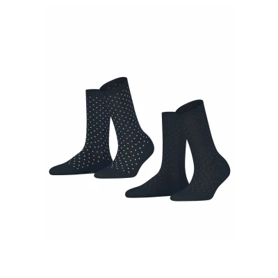 Image de Esprit FINE DOT 2PACK WITH Pattern Chaussettes marine, Femme, Taille: 39 42, Marine