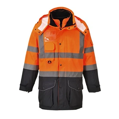 Image de Portwest Parka Haute Visibilité 7 en 1 Traffic Contrast, Couleur: Orange/Marine, Taille: 4XL, S426ONR4XL