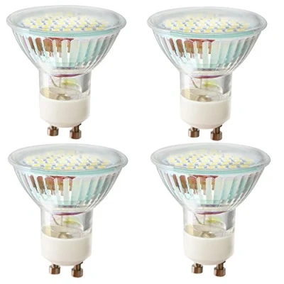 Image de Lot de 4 ampoules LED GU10 2,5 W Blanc chaud (3000 K) Remplace les halogènes 30 Angle d&#039;éclairage 120 avec 48 270 lm