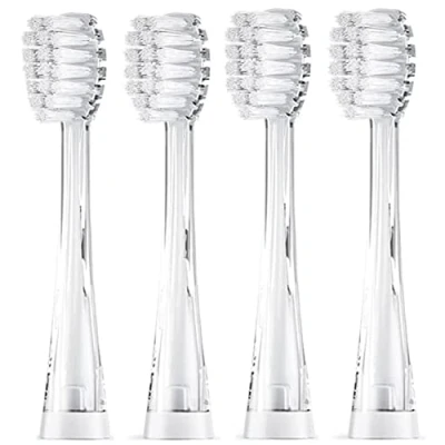 Image de Seago SG513 Brosses De Rechange Compatibles Avec YUNCHI K3 Enfants Brosse à Dents Électrique 4 Têtes Souples (4 Petites Brosse)