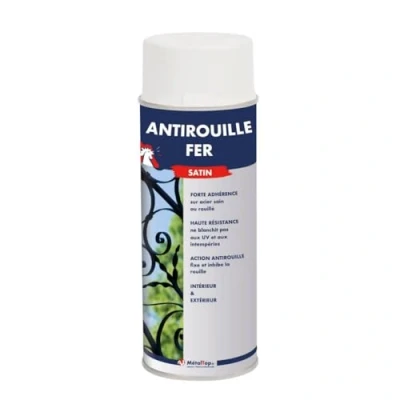 Image de Metaltop Antirouille Fer Noir signalisation RAL 9017 Bombe 400mL