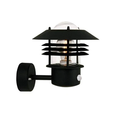 Image de Nordlux Vejers 25101003 Applique murale avec détecteur de mouvement Noir mat E27 IP54 60 W