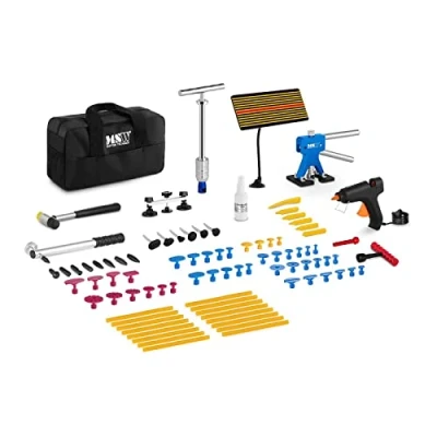 Image de MSW DENTPULLER.SET1 Kit De Débosselage sans Peinture Outils DSP (90 Pièces, Pistolet À Colle, 16 Bâtons Sac)