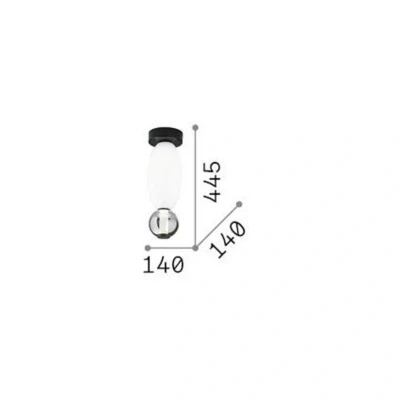 Image de Ideallux Ideal Lux Plafonnier LED Lumiere 1, verre opalin/gris, noir