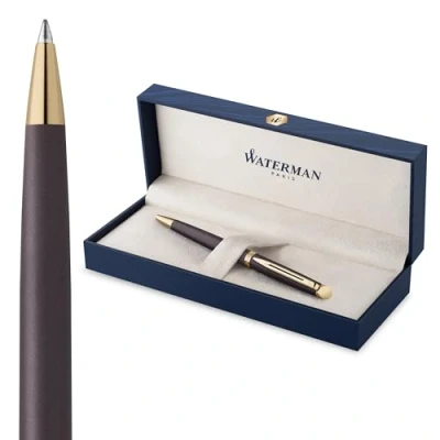 Image de Waterman Stylo bille Hémisphère L&#039;édition discrète Noir Lave Pointe moyenne Encre bleue Coffret cadeau