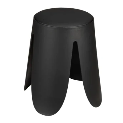Image de WENKO Tabouret de salle bain Comiso, supporte jusqu&#039;à 180 kg, avec assise rembourrée et pieds antidérapants, Ø 44,5 x 46 cm, noir