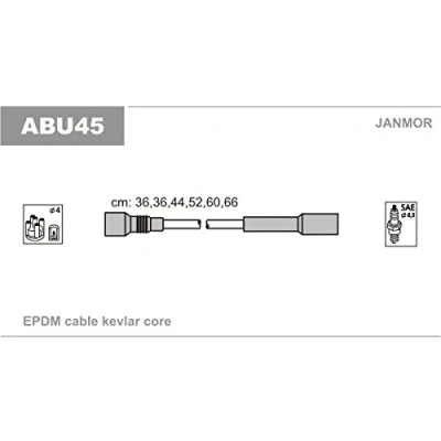 Image de JANMOR ABU45 Jeu De Fils d&#039;Allumage AUDI: 80 B4 Berline, 100 C4 Avant, Berline