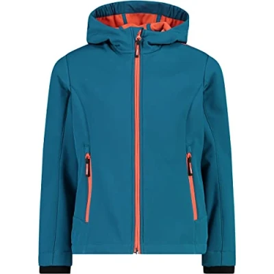 Image de CMP Veste Softshell pour enfants avec capuche fixe, Deep Lake Campari, 176