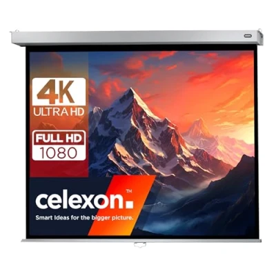 Image de Ecran de projection CELEXON Manuel PRO PLUS 160 x 120cm Blanc Dos noir Contours noirs