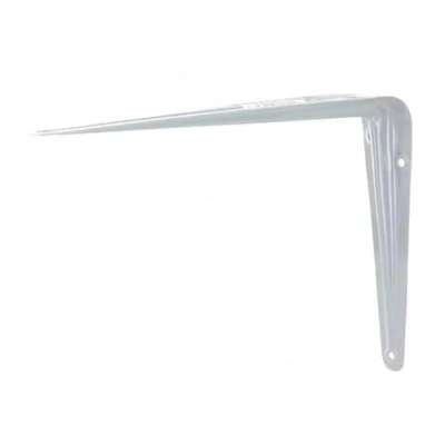 Image de Console équerre à visser en acier laqué époxy blanc, 100 x 125 mm