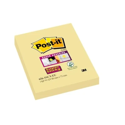 Image de Post it Super Sticky Notes repositionnables 90 feuilles 47,6 x 76 mm Jaune
