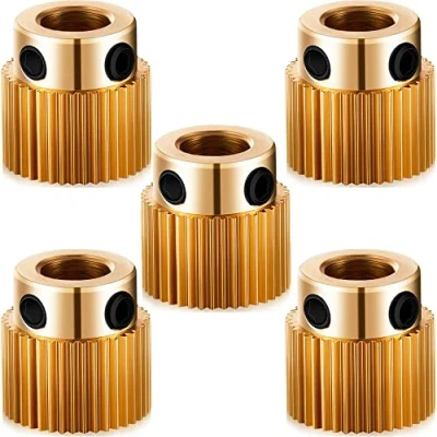 Image de MMOBIEL 5 pièces de roues d’entraînement laiton 40 dents pour extrudeuse compatible imprimantes 3D Creality séries Ender 3 V2/ 3/ Pro/Ender 5/ CR 10/10S 20/20 Pro incluant une clé Allen