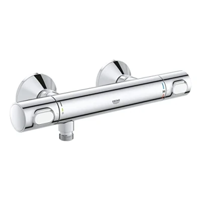 Image de GROHE Ensemble de douche thermostatique 1 jet 1/2&quot; avec barre 600mm Precision Flow chromé 34841000 (Import Allemagne)